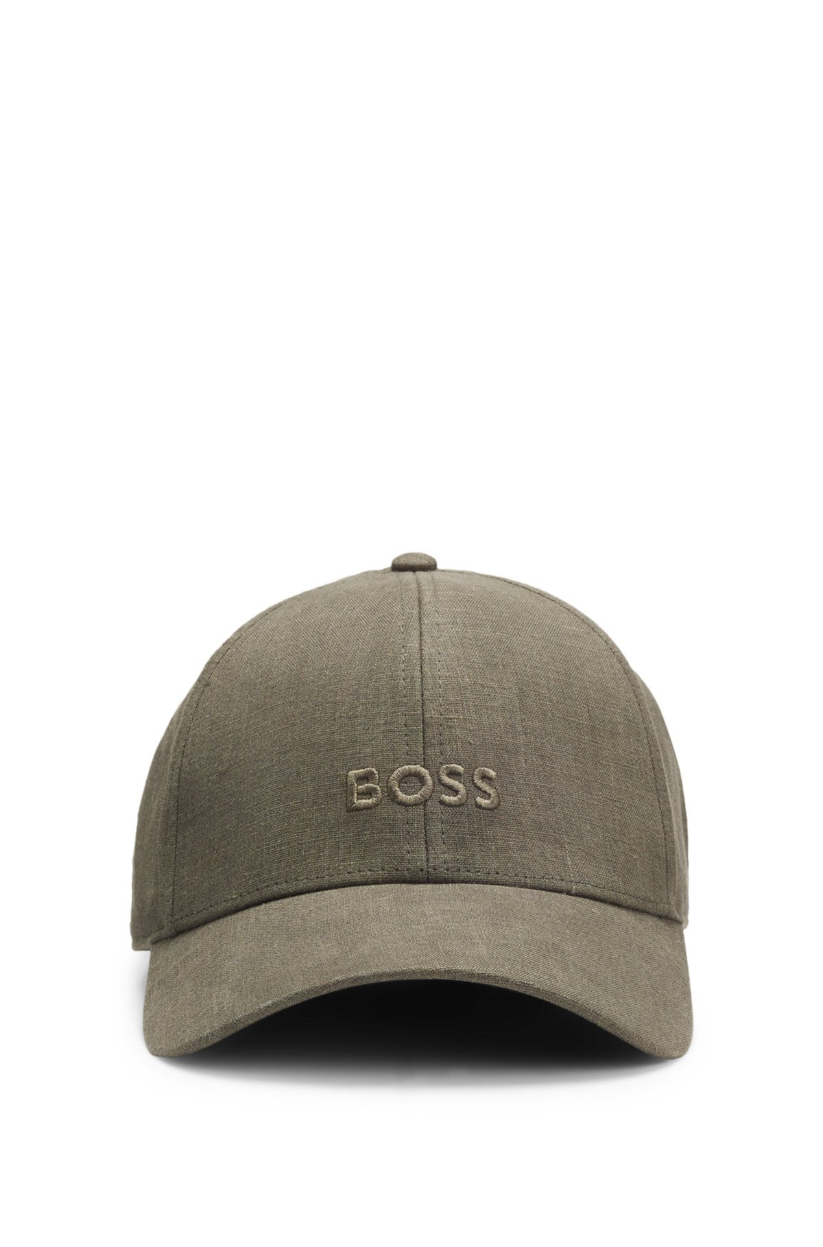 LINEN CAP WITH EMBROIDERED LOGO - 2