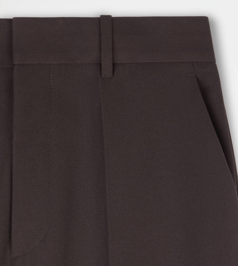 PANTS IN WOOL BLEND GABARDINE - BROWN 7