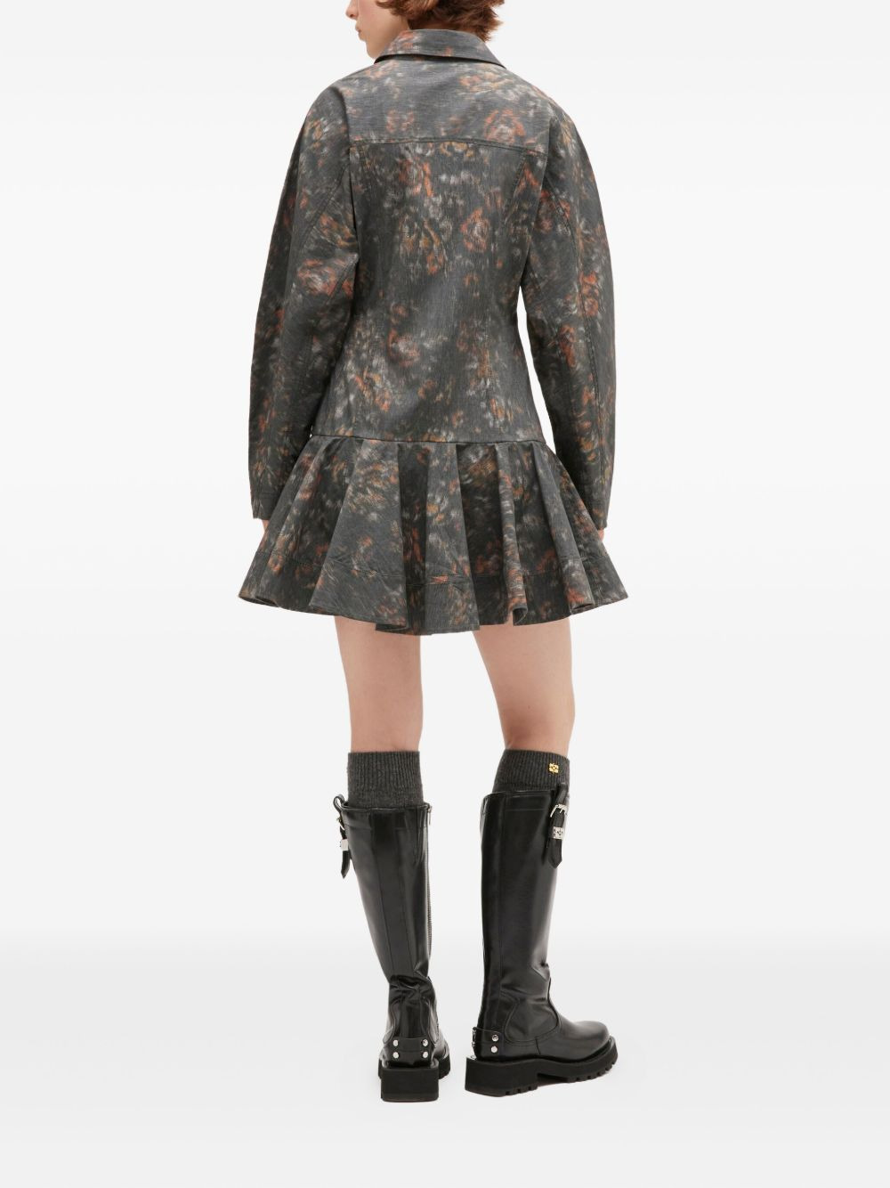 printed buttoned dress - 3