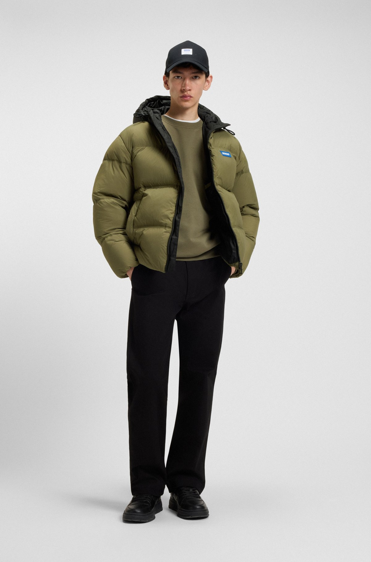 WATER-REPELLENT PADDED JACKET WITH BLUE LOGO LABEL - 3