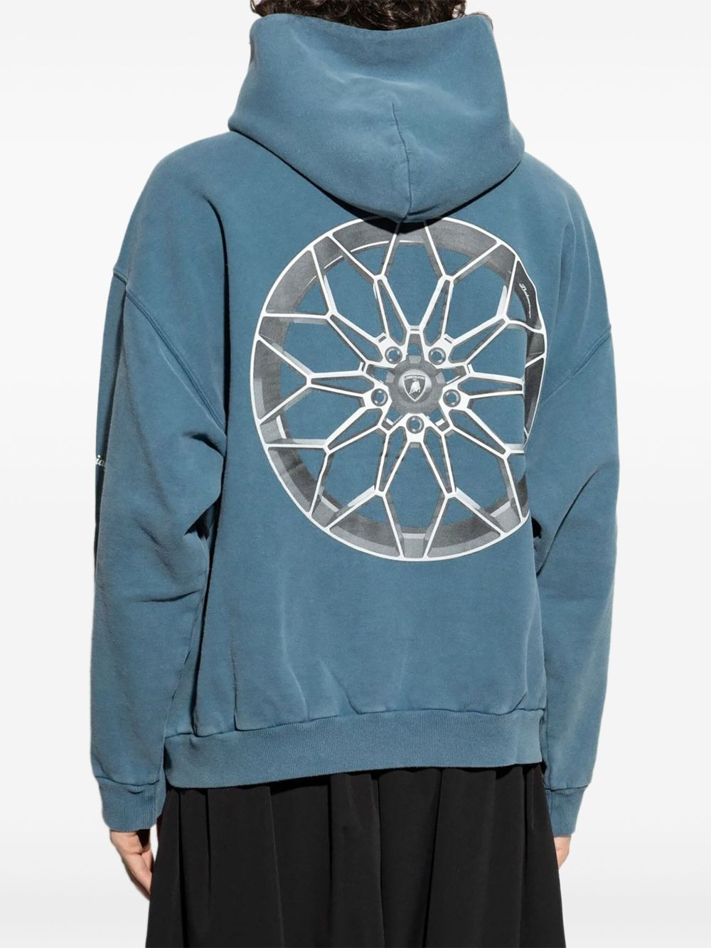 Lamborghini car print wheel-detail hoodie - 3