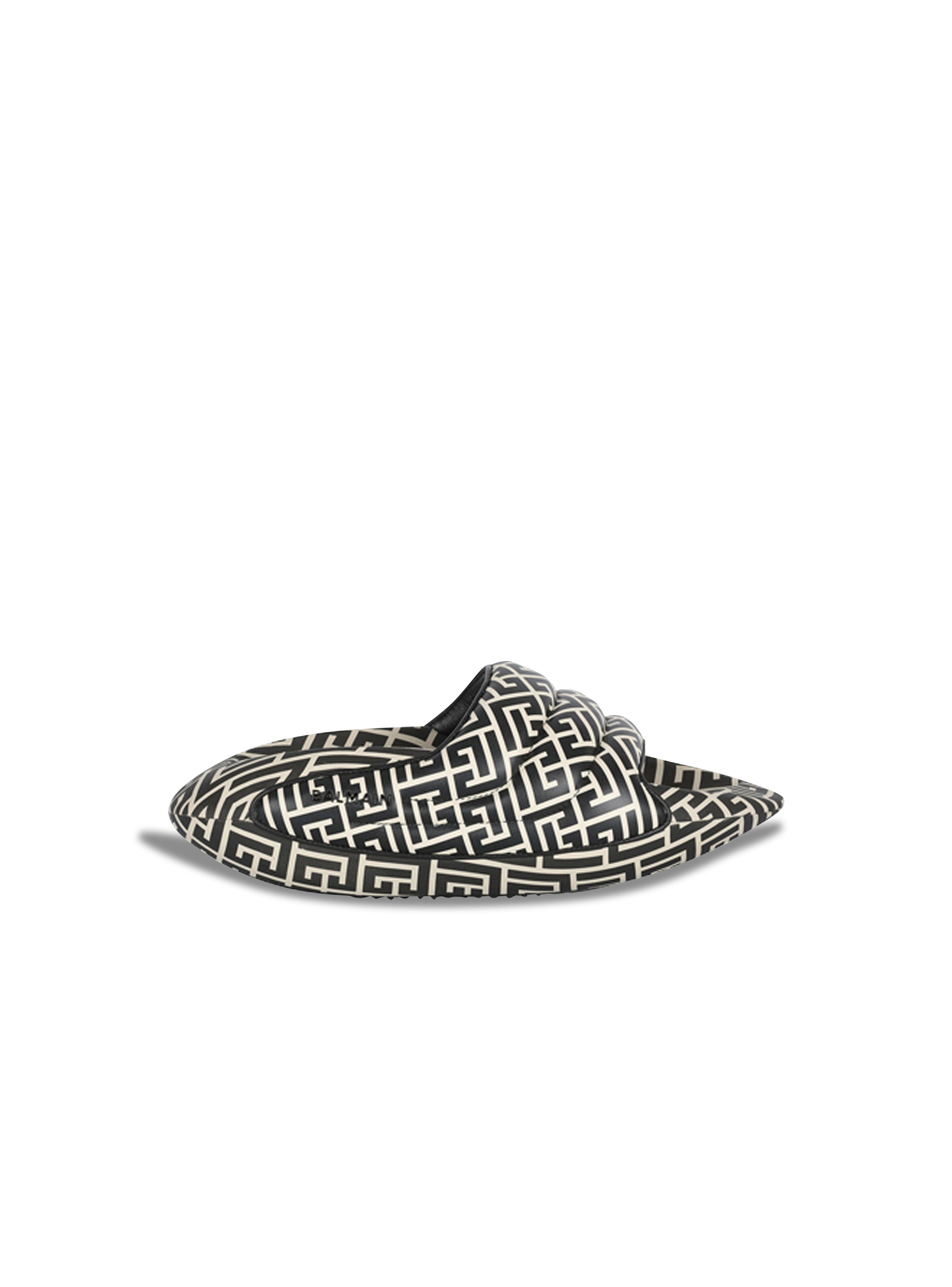 Bicolor quilted leather B-IT mules with Balmain monogram print - 1