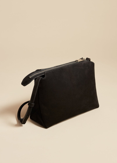 KHAITE The Lina Crossbody Bag in Black Suede outlook
