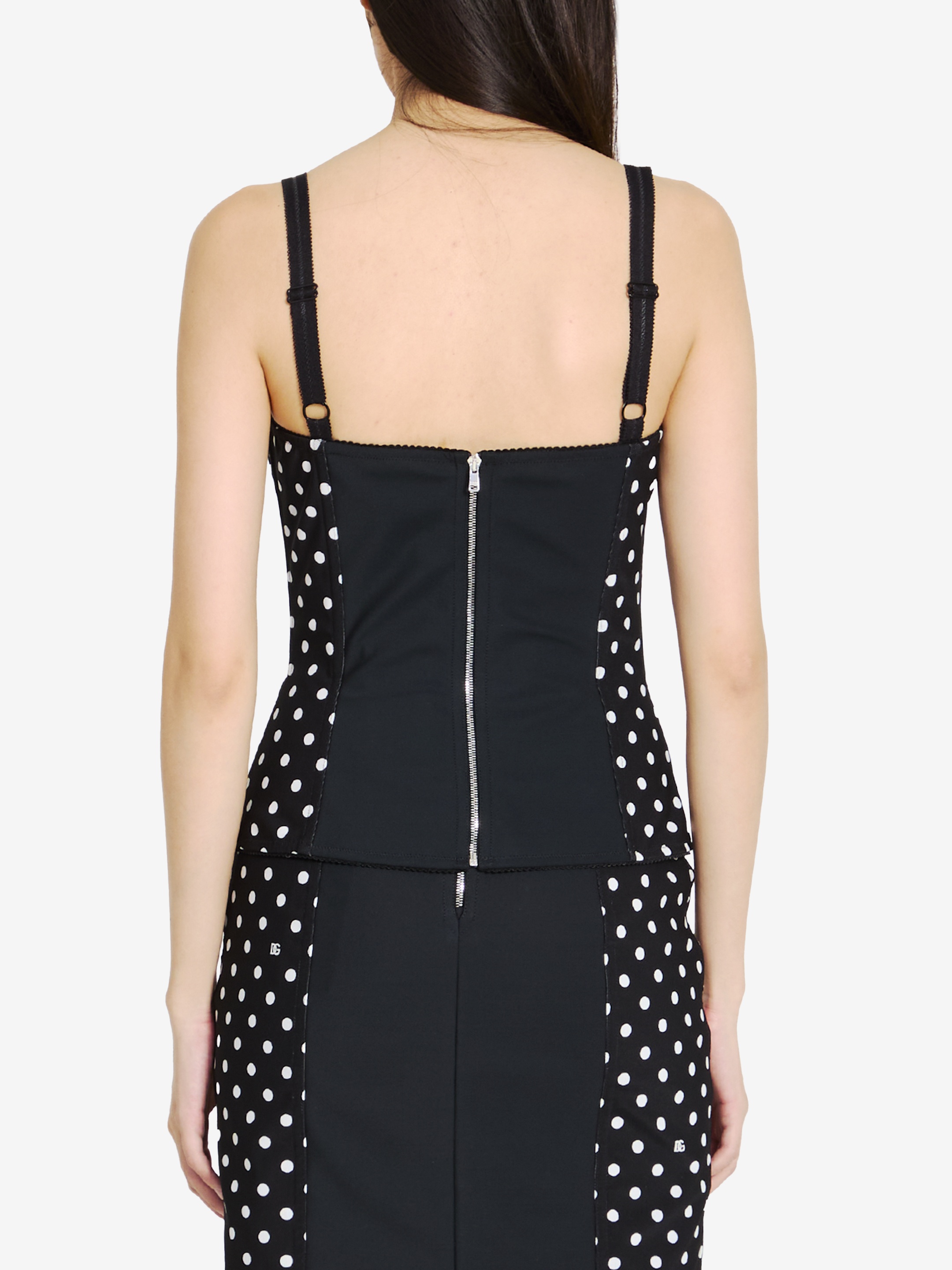 Bustier top with Polka-dot print - 3