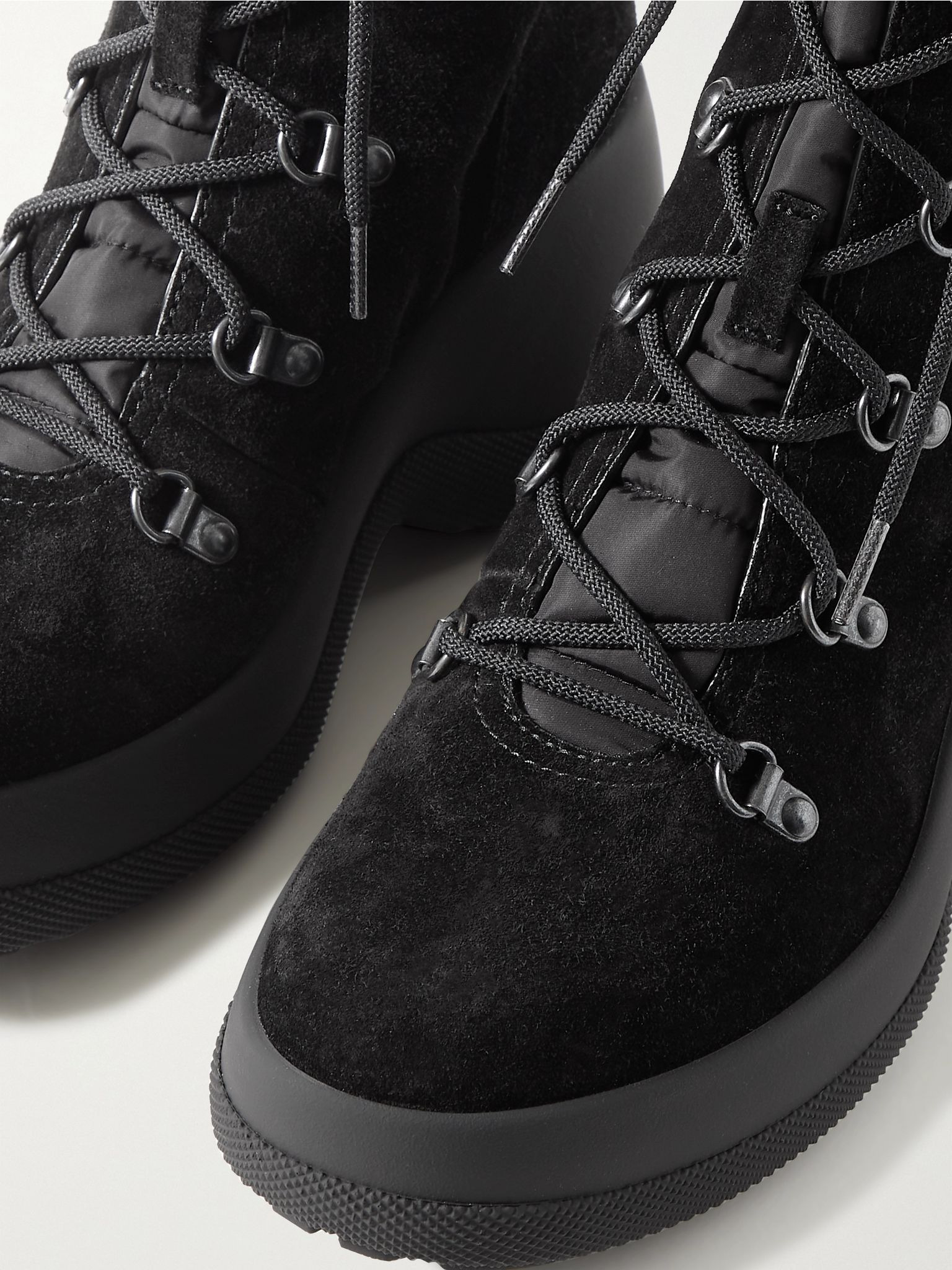 Resile Trek shell-trimmed suede ankle boots Black - 4