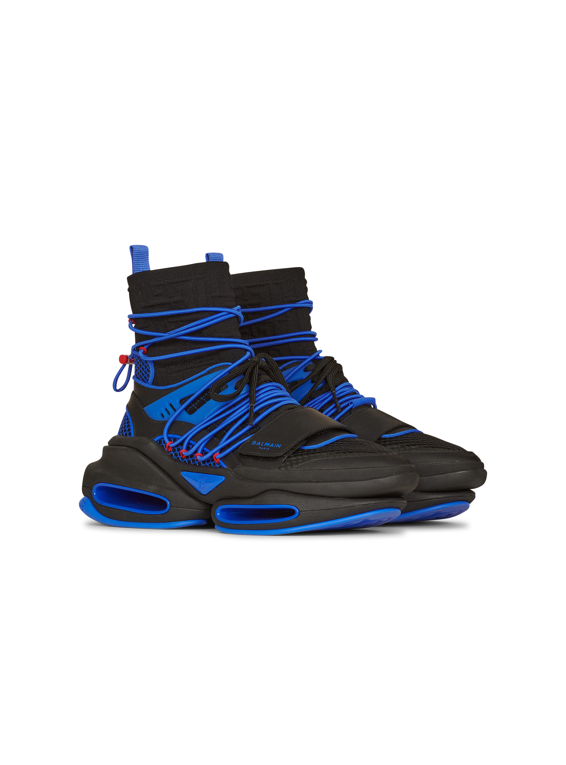 Bicolor knit and mesh B-Bold high-top sneakers - 2