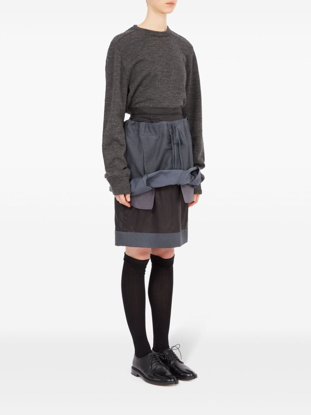 layered knee-length skirt - 3