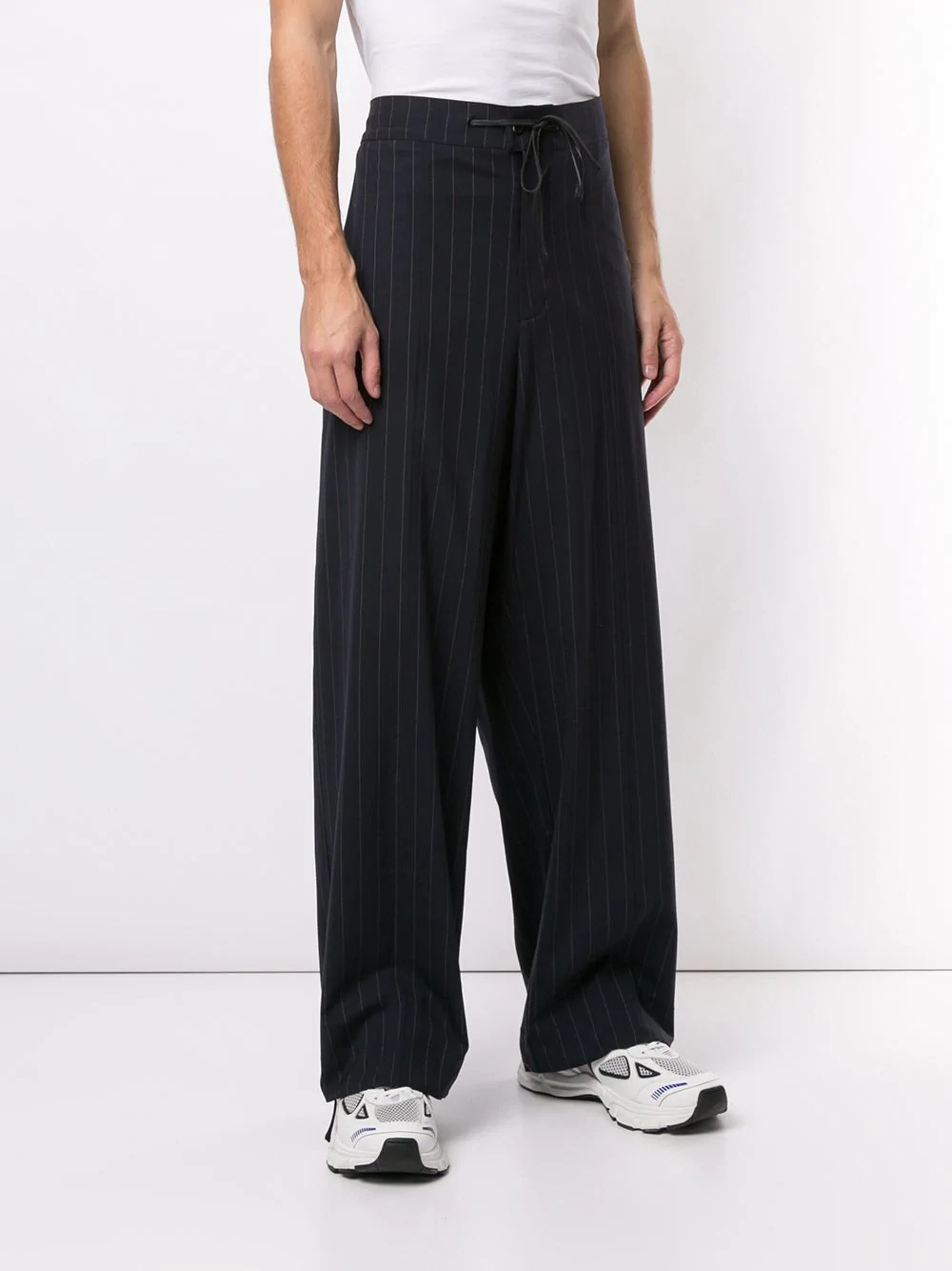 pinstripe print straight-leg trousers - 3