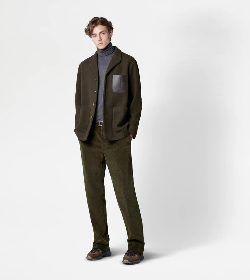 Tod's BAGGY TROUSERS IN VELVET - GREEN outlook