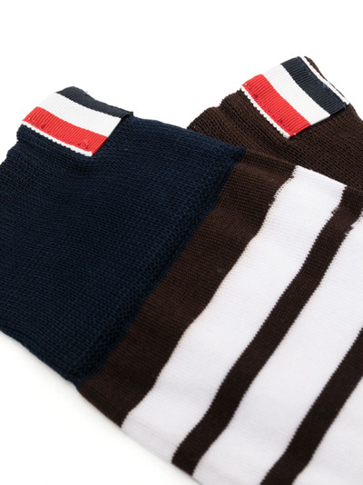 Thom Browne Black 4-Bar Stripe Ankle Socks outlook