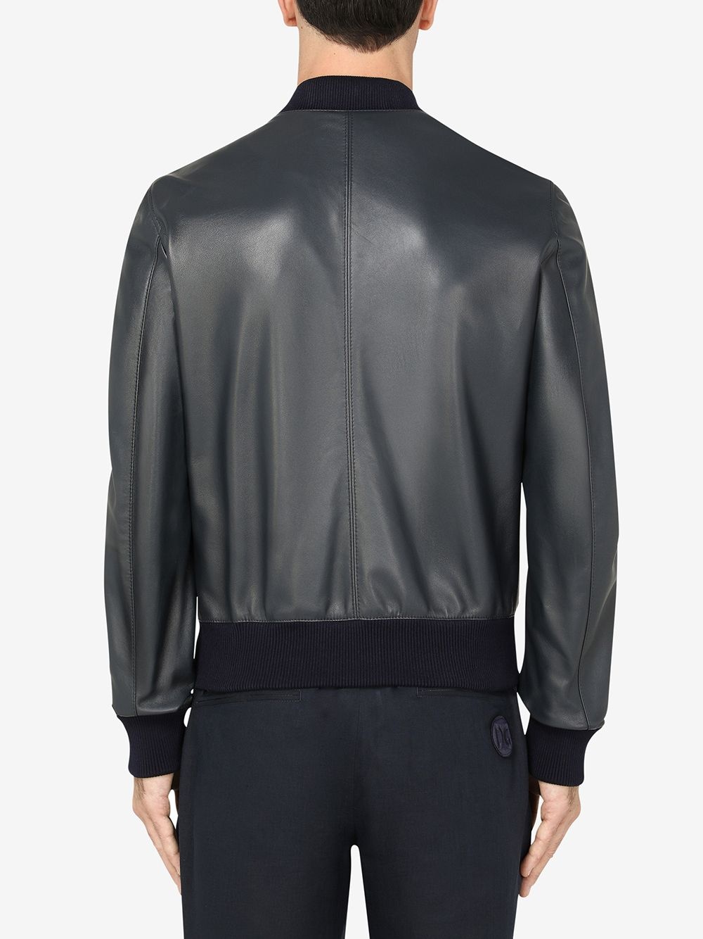 lambskin leather bomber jacket - 4