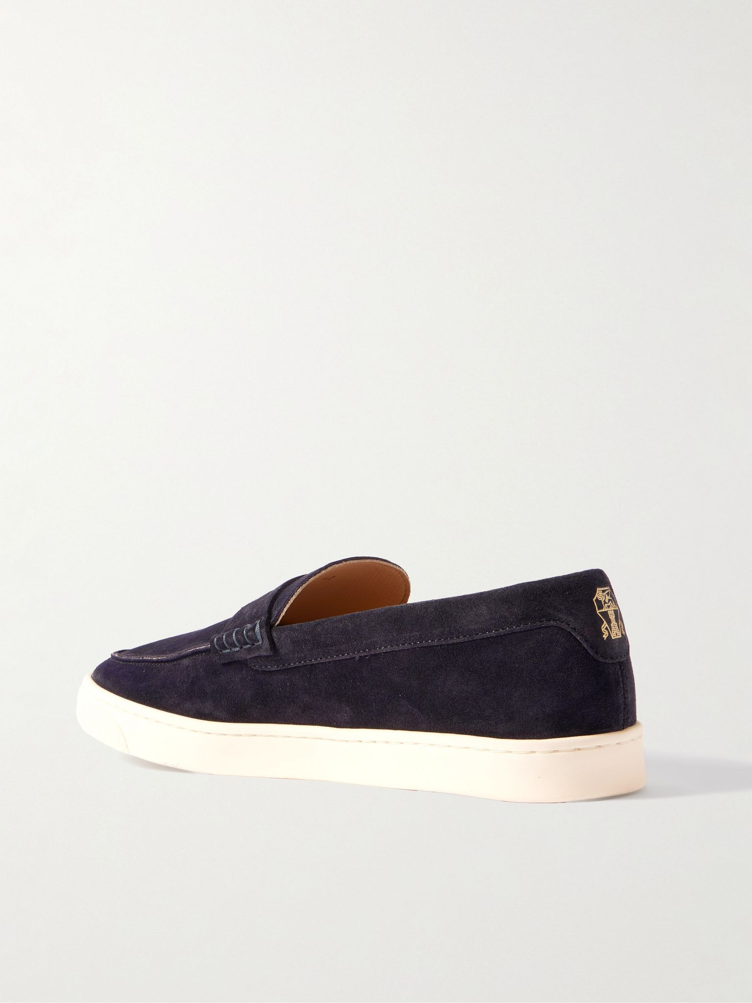 Suede Penny Loafers Navy - 3