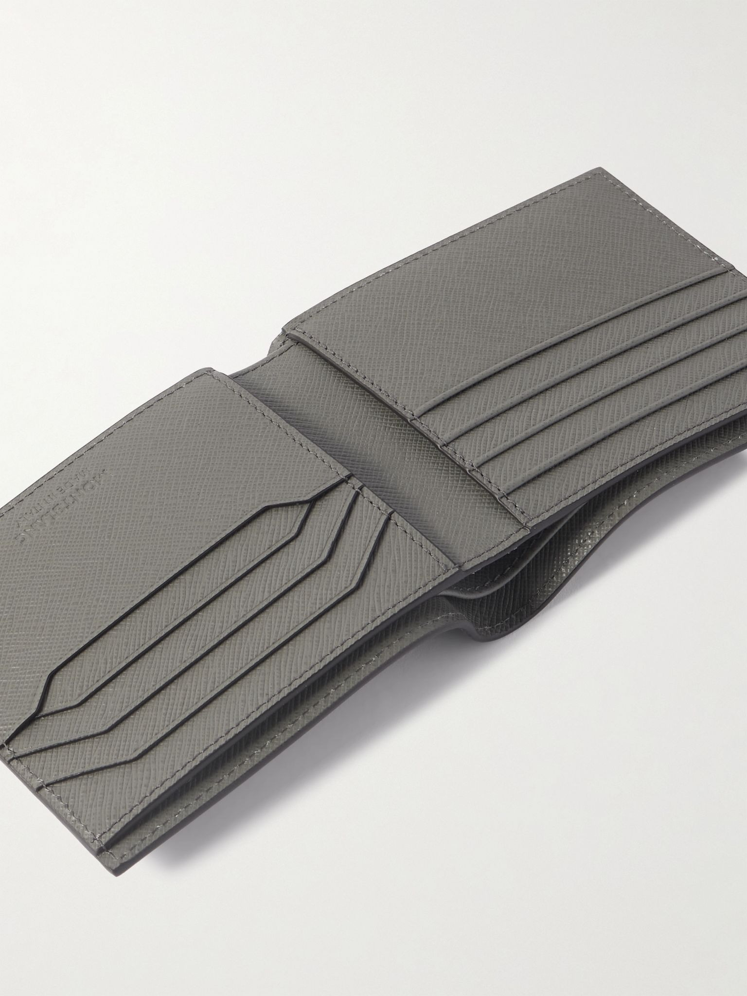 Sartorial Cross-Grain Leather Wallet Gray - 4