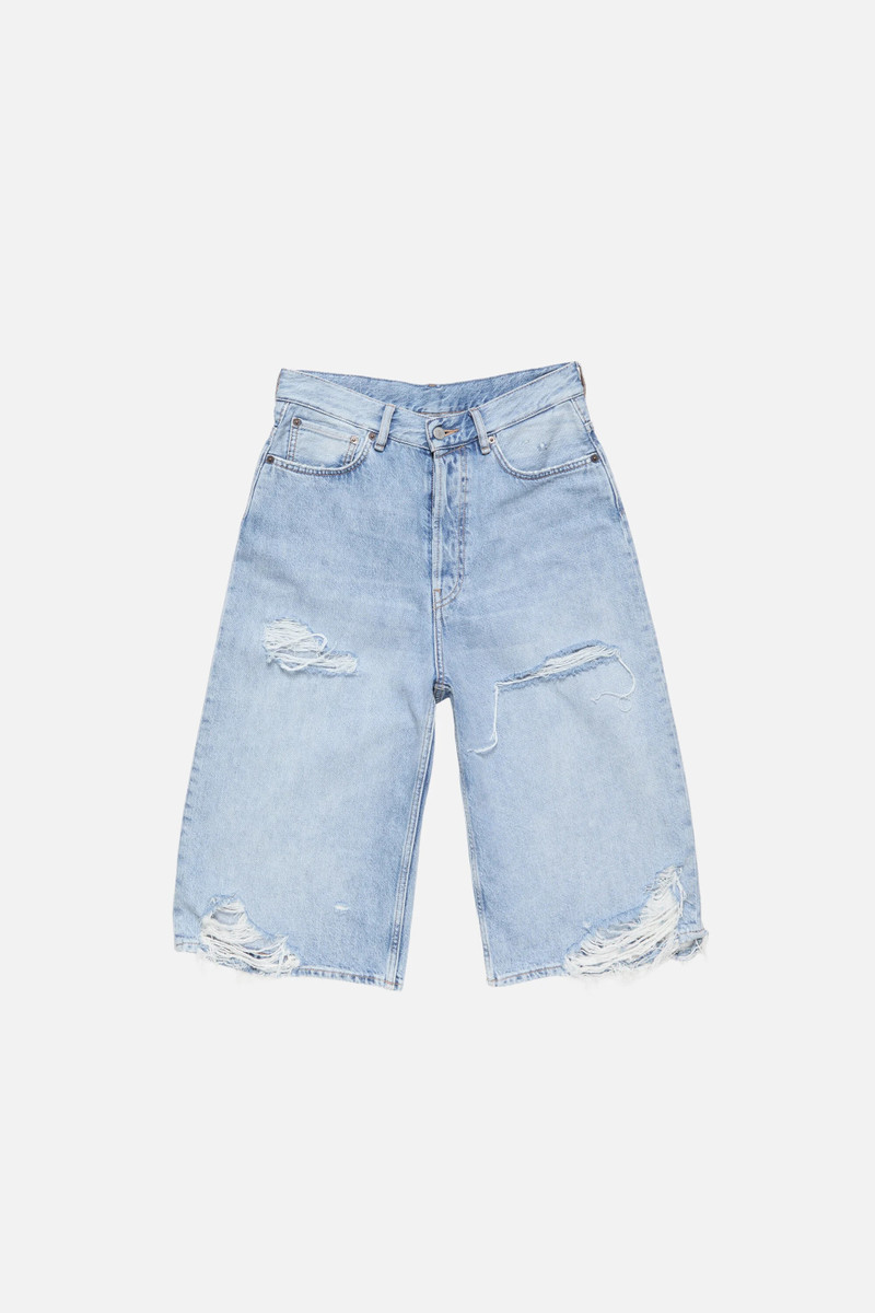 Distressed denim shorts - Light blue 5