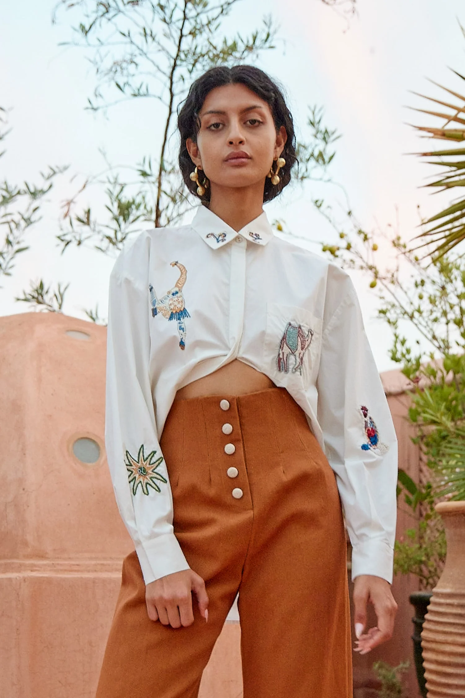 Carmine Embroidered Shirt - 1