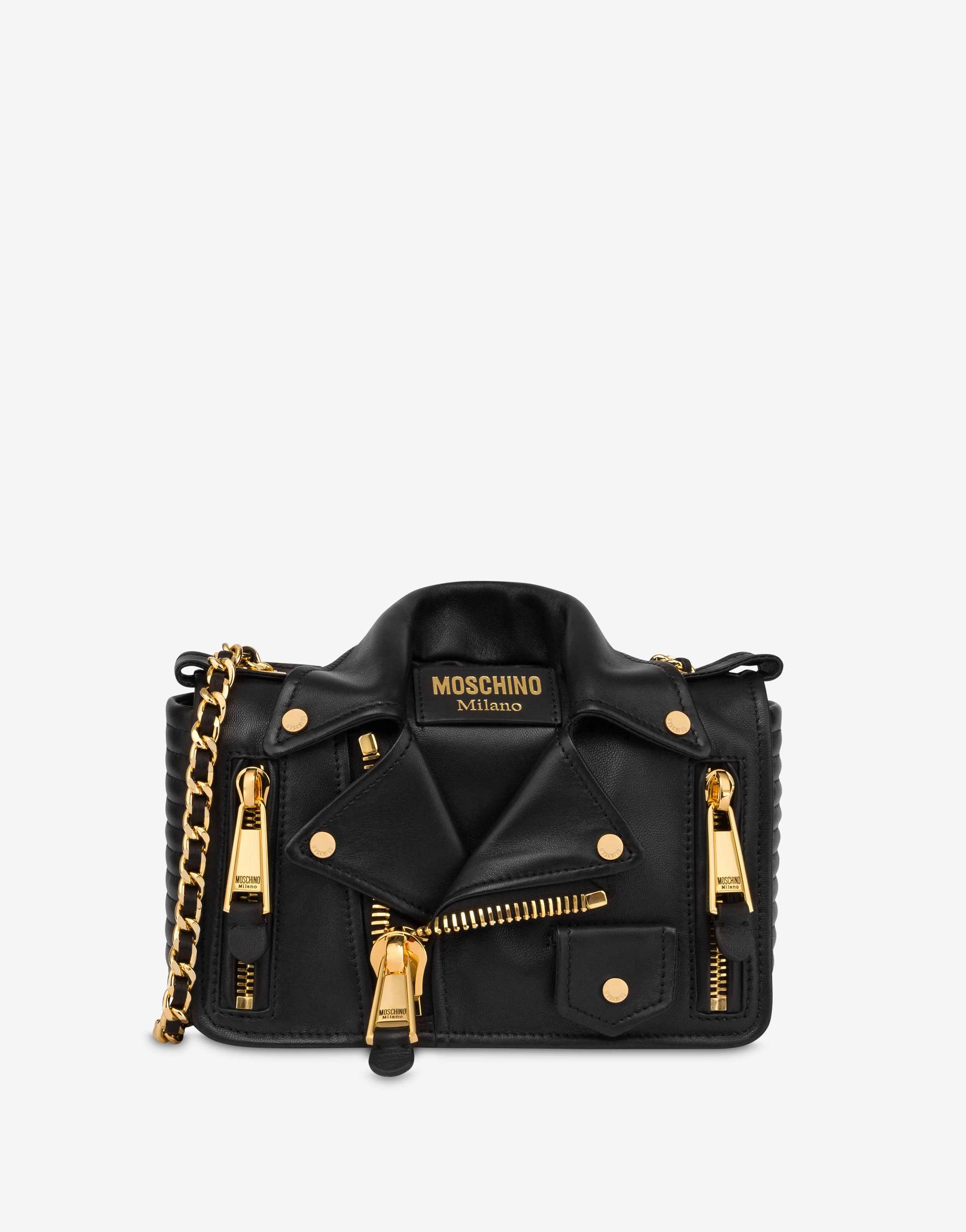 MOSCHINO NAPPA LEATHER BIKER BAG - 1