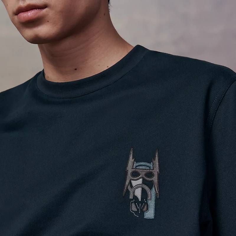 T-shirt with leather detail 3