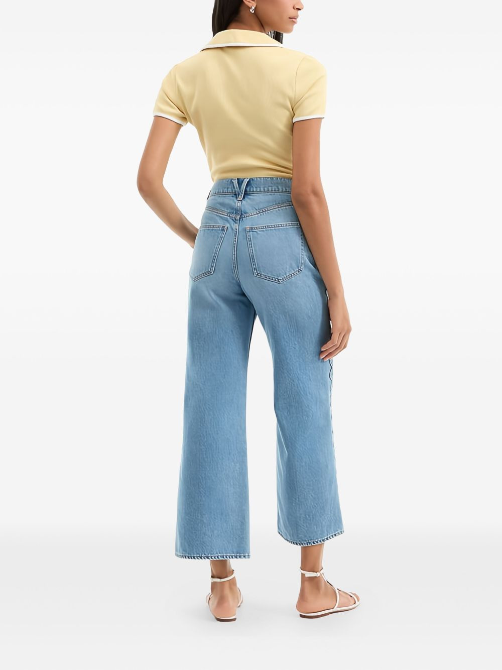 contrast-piping ribbed top - 3