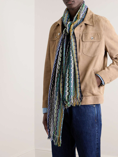 Missoni Fringed Striped Jacquard-Knit Scarf outlook