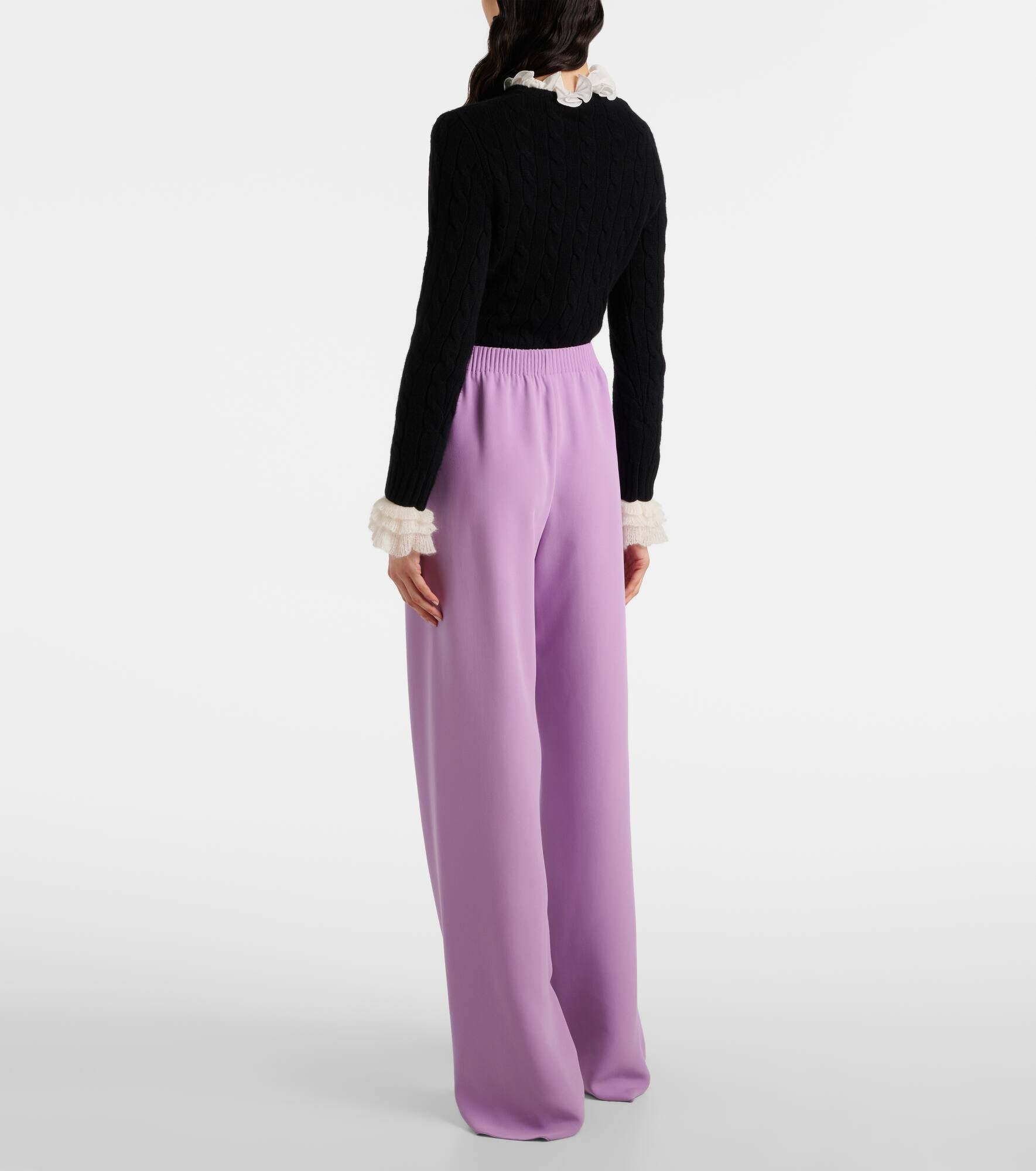 パンツ VALENTINO CADY PANTS Cady Couture wide-leg pants in purple - Valentino | Mytheresa