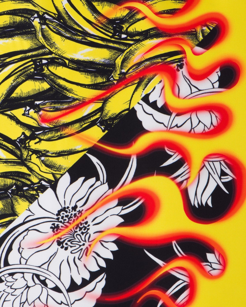 Prada Double Match Dahlia printed 90 silk scarf outlook