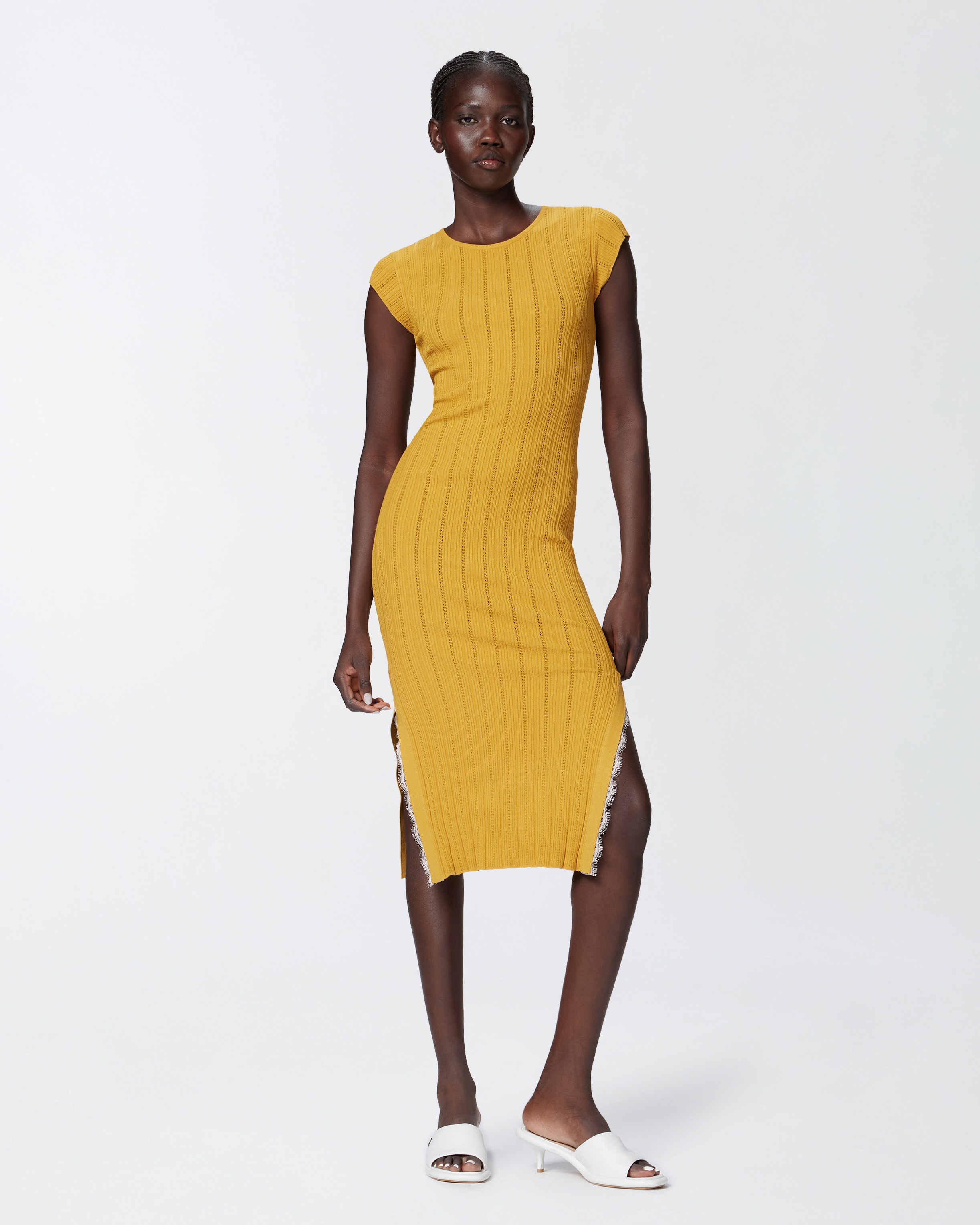 KNIT MIDI DRESS WITH OPENWORK - 3