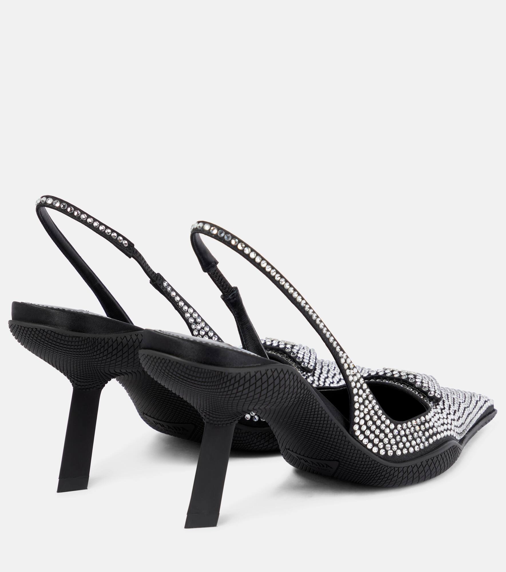 Crystal-embellished slingback pumps - 3