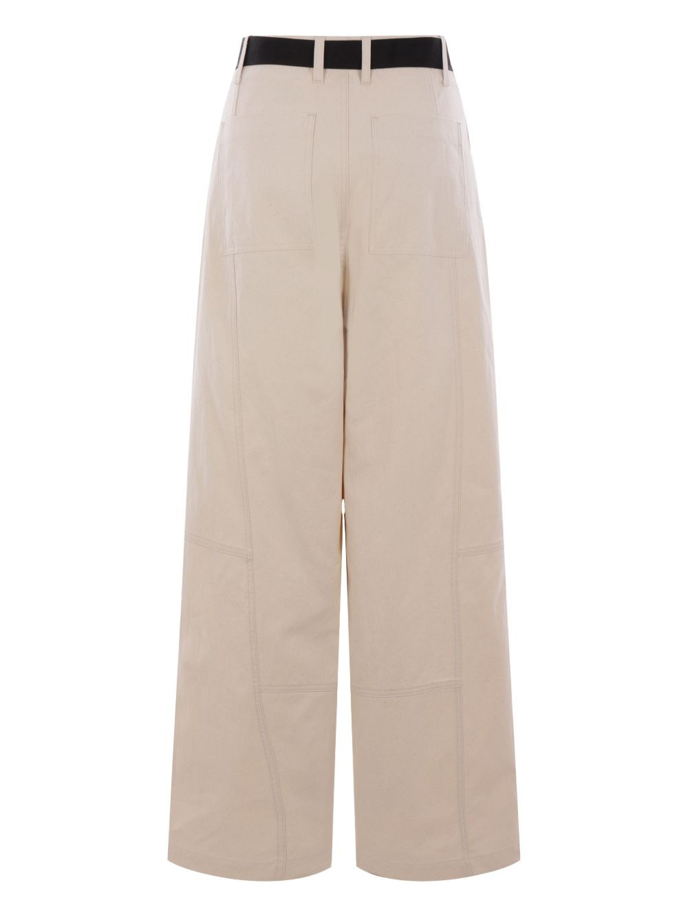 belted canvas trousers - 2