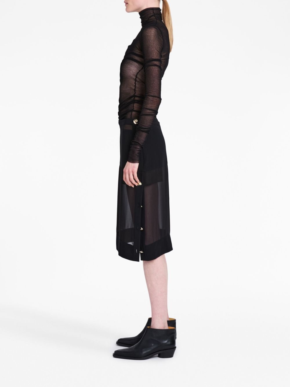 semi-sheer chiffon skirt - 3