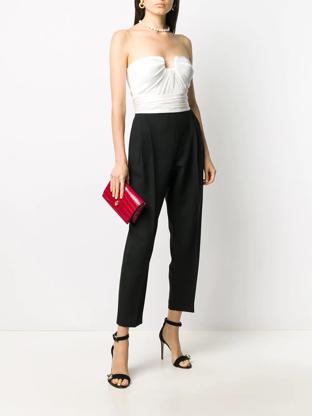 strapless bustier jumpsuit - 2