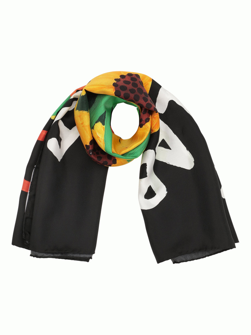 Walter Van Beirendonck AVAILABLE IN SPACE SILK SCARF - BLACK outlook