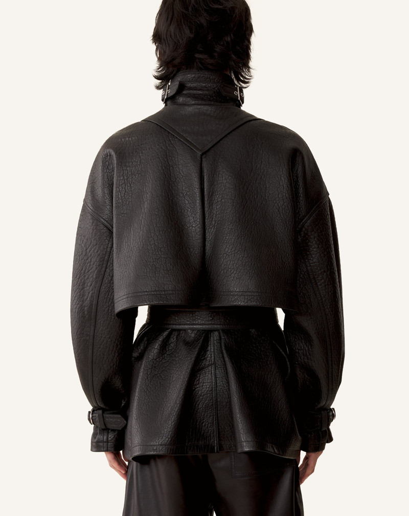 STAND COLLAR LEATHER JACKET 7