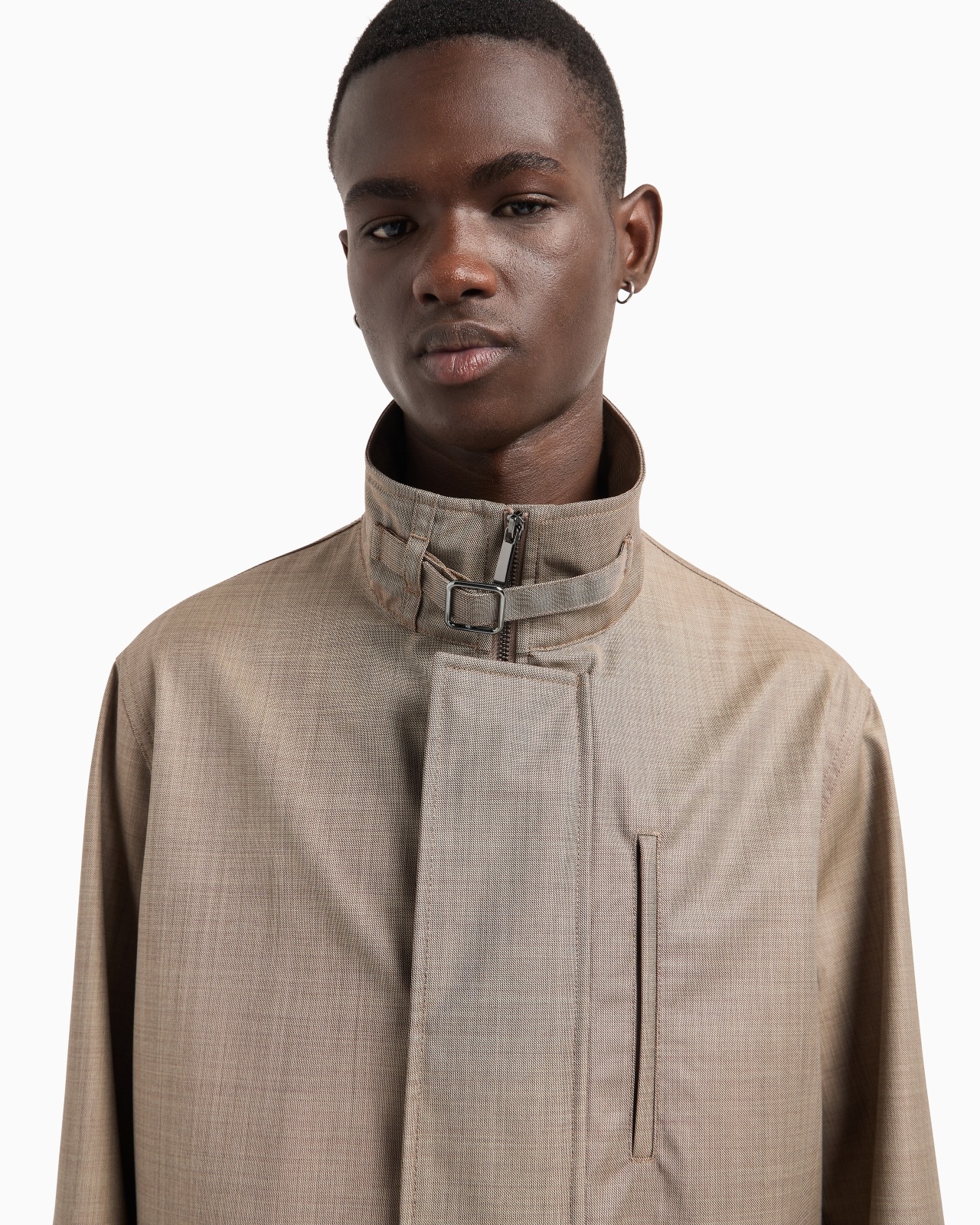 FULL-ZIP BLOUSON IN SILKY-FINISH BONDED GRISAILLE - 5