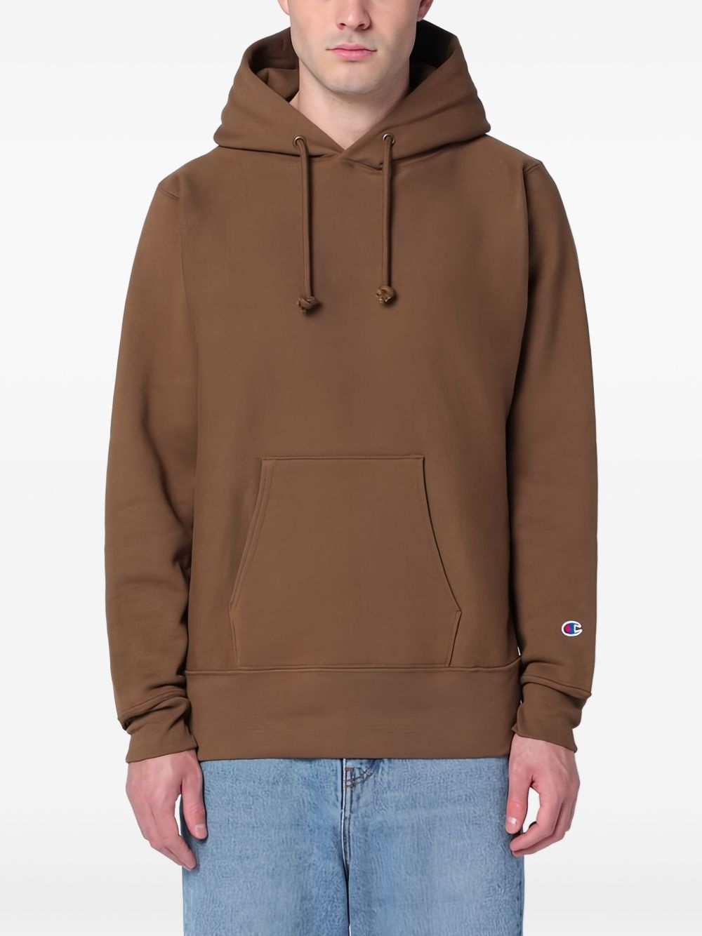 logo-patch cotton hoodie - 3