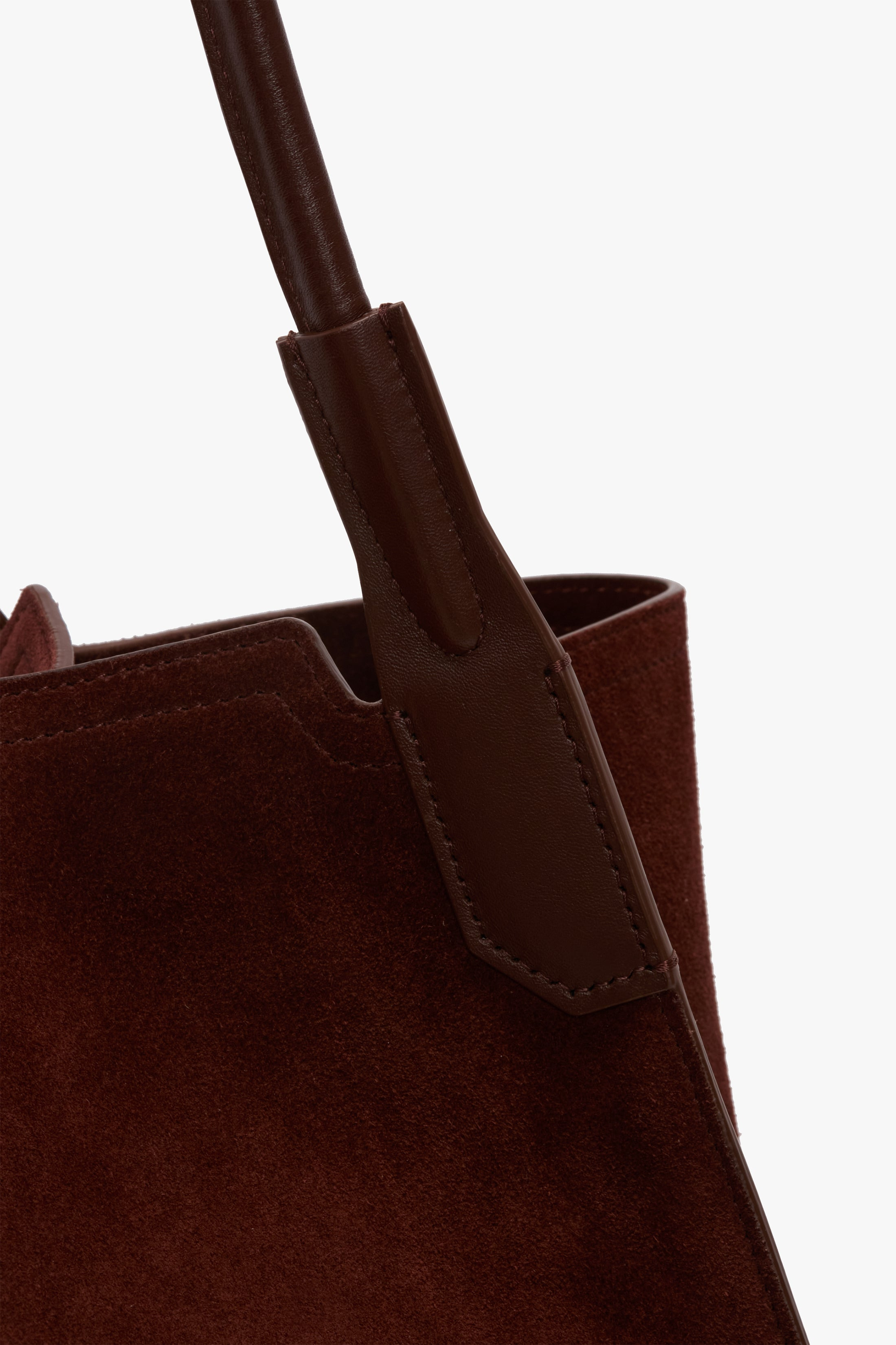 Victoria Tote In Dark Brown Suede - 4