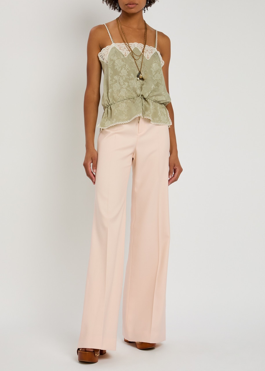 Chloe Flared-leg Wool Trousers - 4
