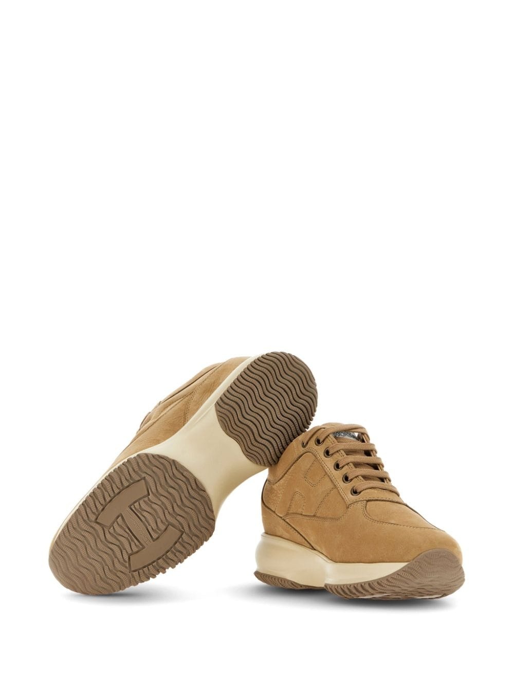 Interactive lace-up leather sneakers - 4