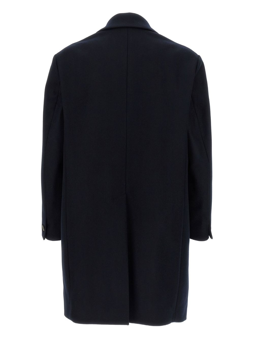 notched-lapel wool-blend coat - 2