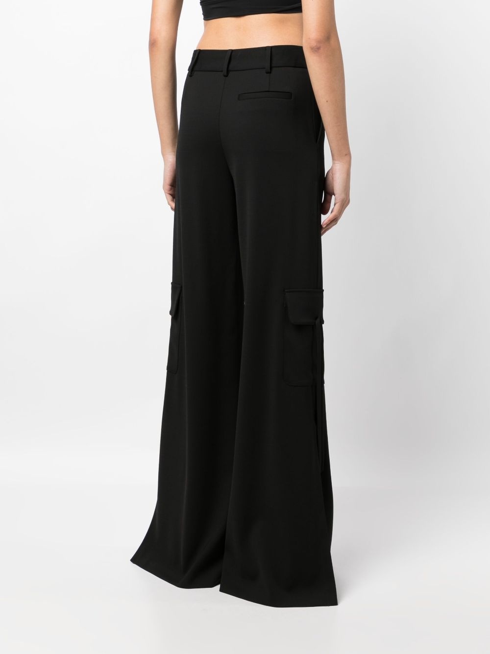 high-waist side-slit cargo trousers - 4