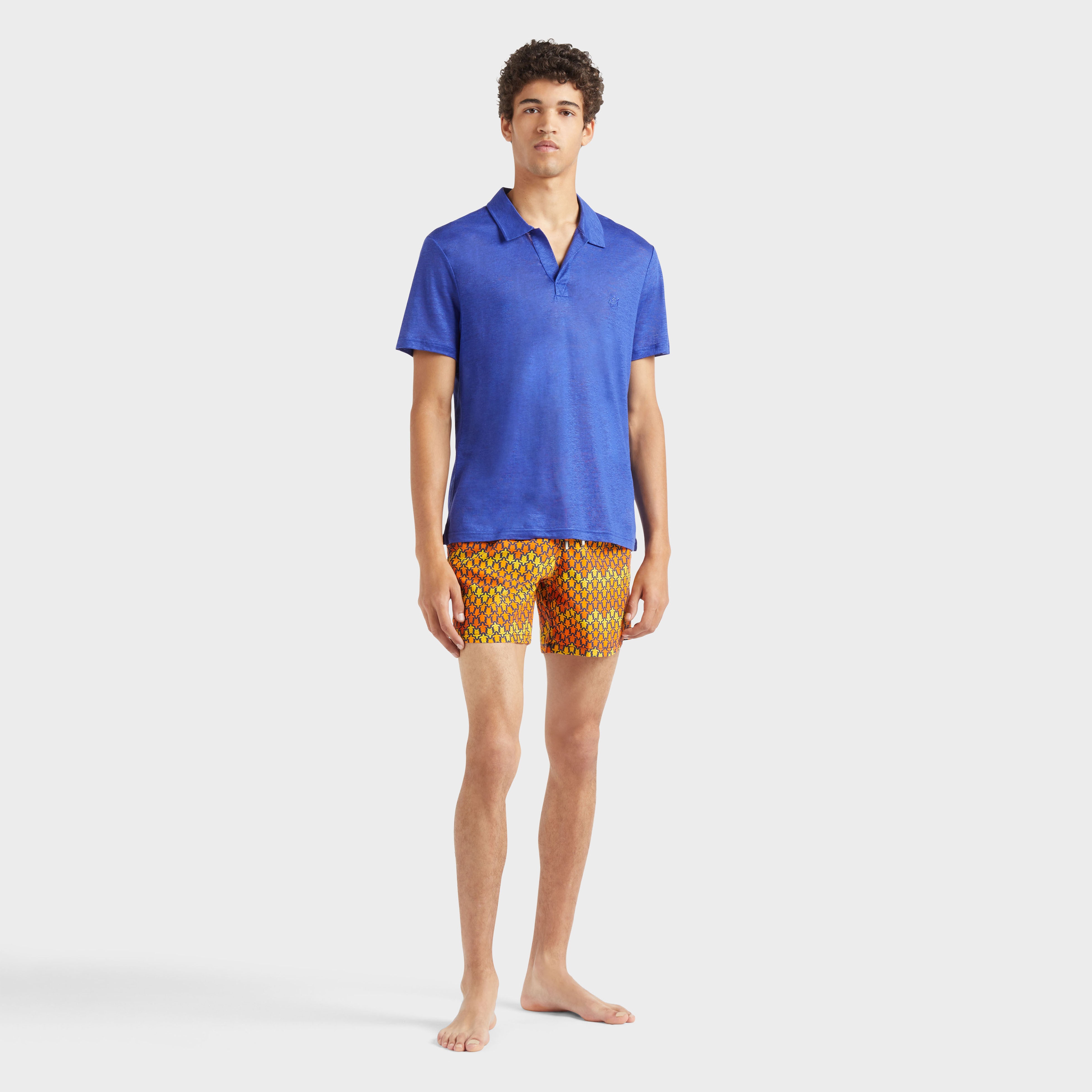 Men Linen Jersey Polo Solid - 3
