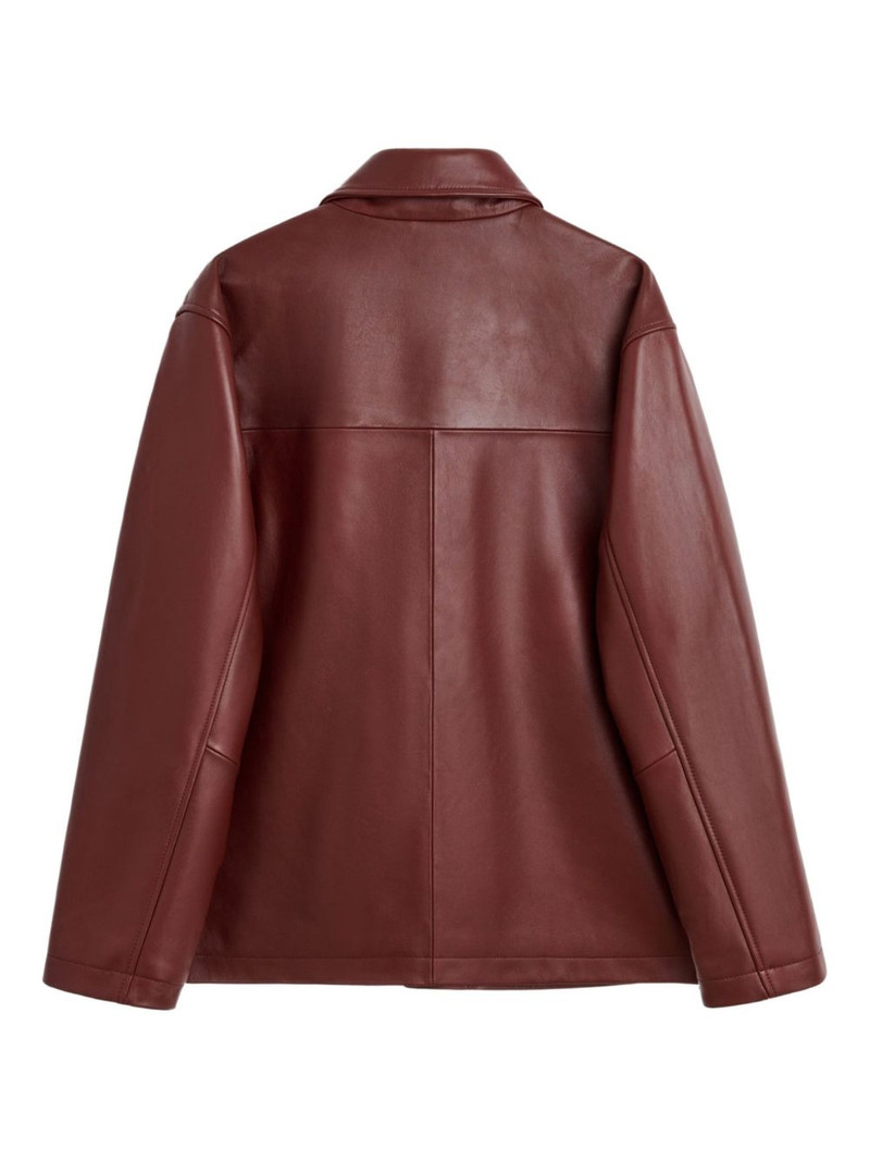 SUNFLOWER snap-fastening leather jacket outlook
