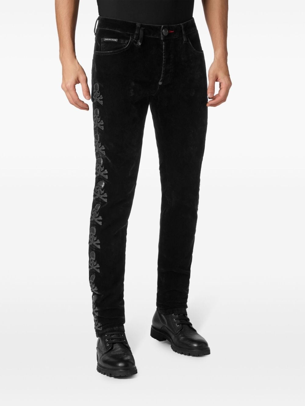 Skull mid-rise slim jeans - 3