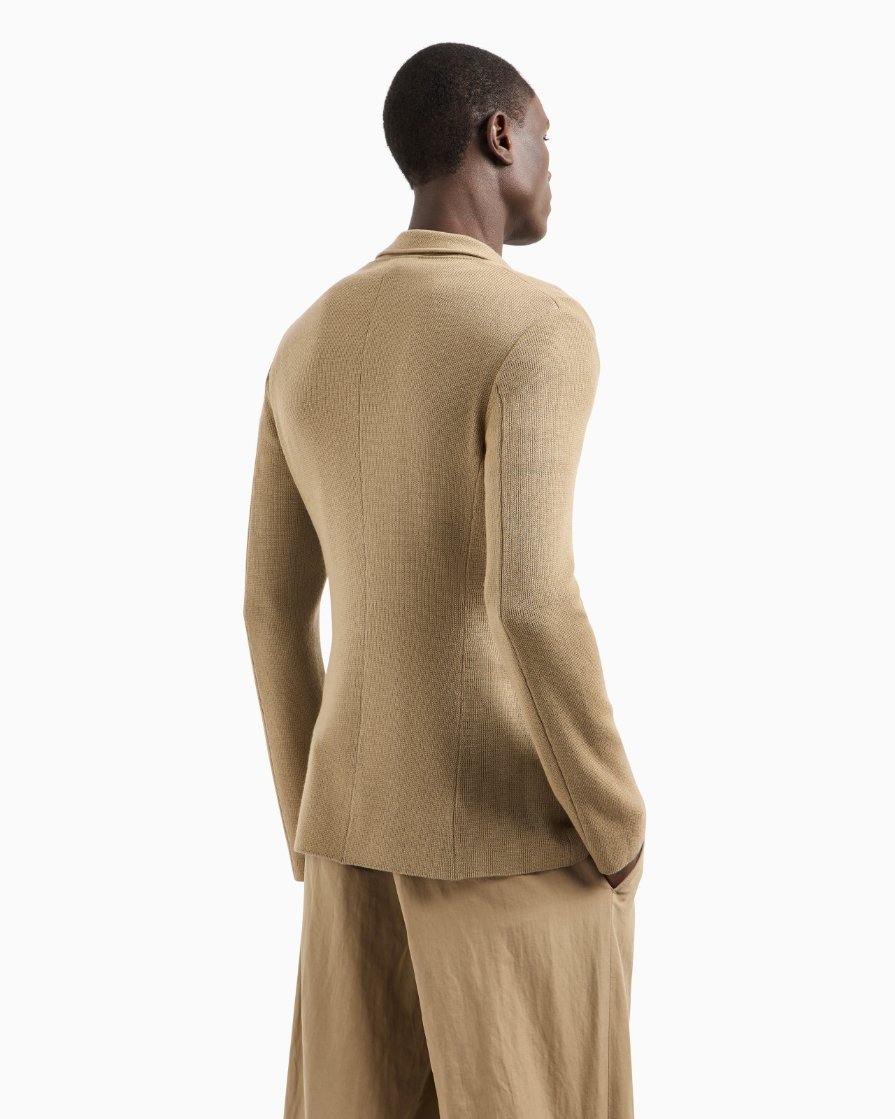 DOUBLE-BREASTED JACKET IN VIRGIN WOOL AND CASHMERE - 3
