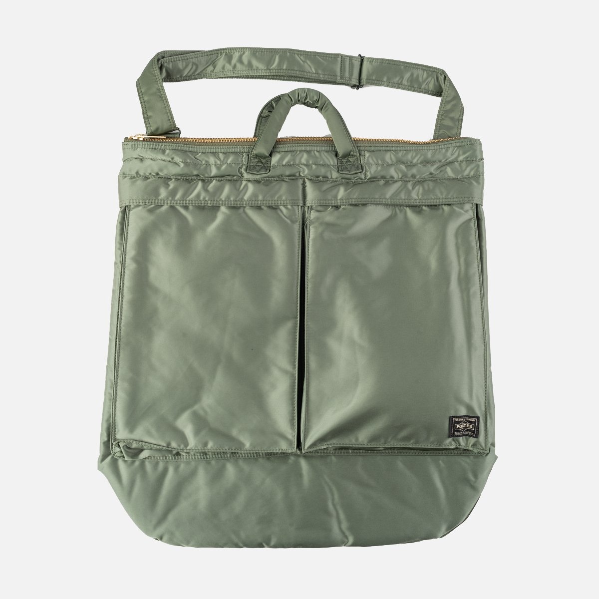 POR-HEL-GRN Porter - Yoshida & Co. - Tanker 2Way Helmet Bag - Sage Green - 3