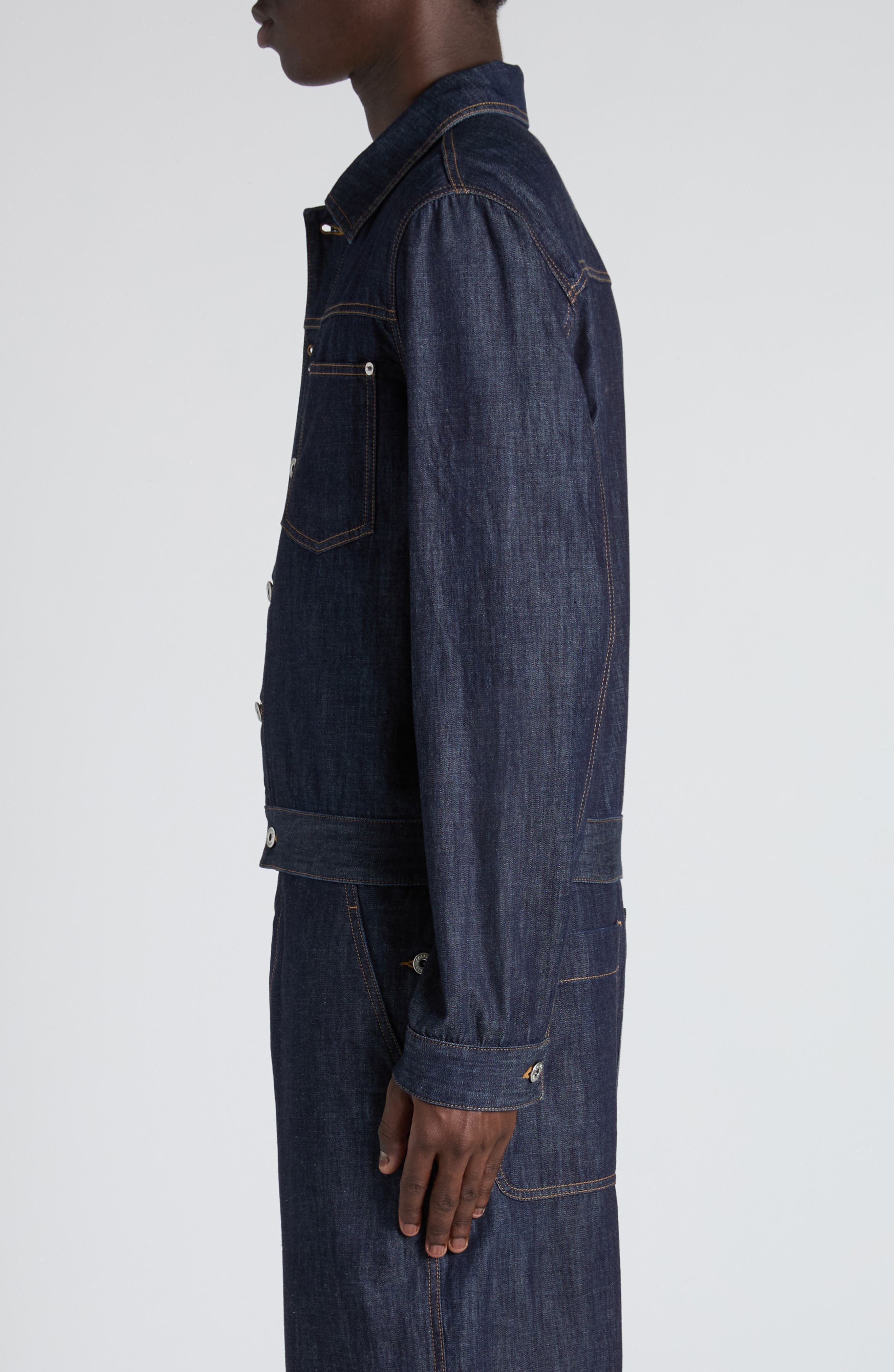Bottega Veneta Indigo Wash Denim Trucker Jacket in 4245 Indigo at Nordstrom - 4
