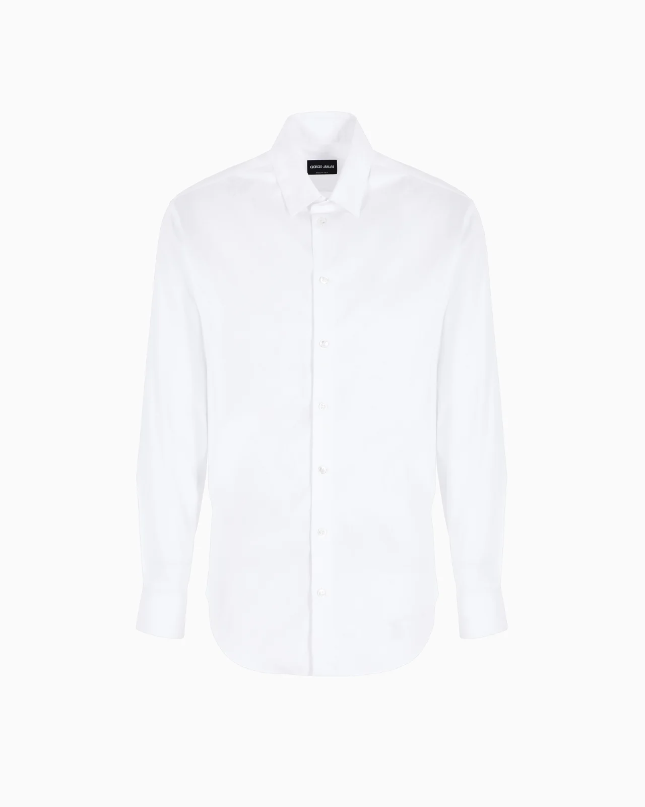 Plain-knit stretch cotton shirt - 1