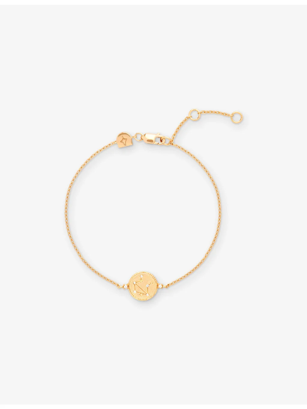Libra Zodiac 18ct Yellow Gold-Plated Sterling-Silver and Cubic Zirconia Pendant Bracelet - 1