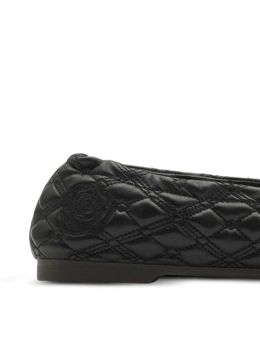 Equestrian Knight-embroidered leather ballerina shoes - 2