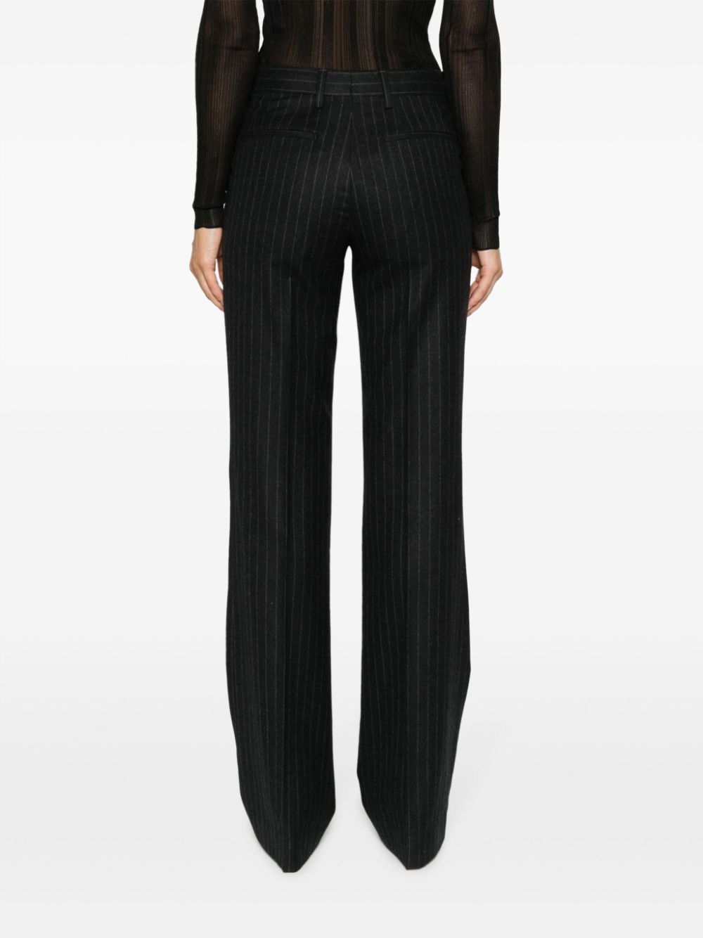 Dries Van Noten Women Pinstripped Wool Trousers - 2