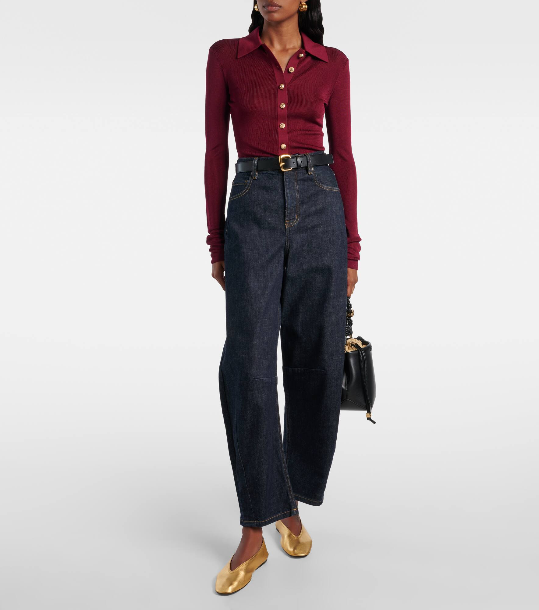High-rise barrel-leg jeans - 2